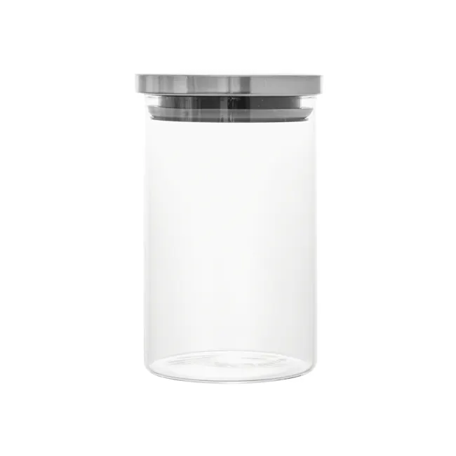 EVERYDAY Glass Jar with Stainless Steel Lid (3 Sizes) - 7 - Clear glass container, minimalist design, transparent material