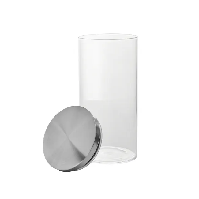 EVERYDAY Glass Jar with Stainless Steel Lid (3 Sizes) - 8 - Clear glass container, metallic lid, modern kitchenware