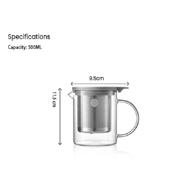 Buydeem Glass Tea Pot with Strainer (2 Sizes) - 12
