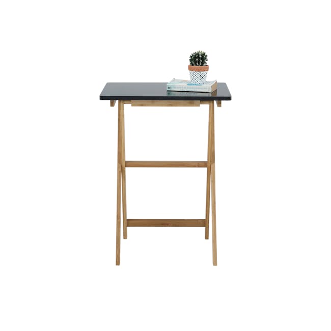 Minito Folding Table 0.6m - Natural, Black - 1