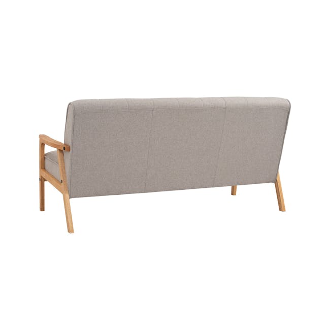 Tucson 3 Seater Sofa - Natural, Dolphin Grey (Fabric) - 6 - modern sofa, light gray fabric, wooden armrests, minimalist