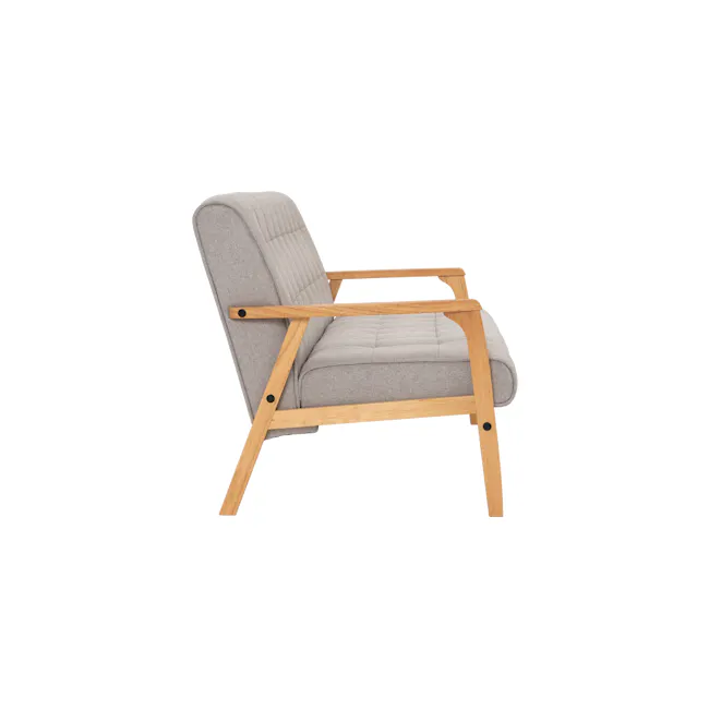 Tucson 3 Seater Sofa with Tucson Armchair - Natural, Dolphin Grey (Fabric) - 6 - modern wooden chair, light gray fabric