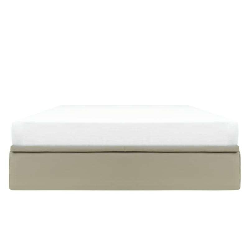 ESSENTIALS King Storage Bed Taupe Faux Leather ESSENTIALS