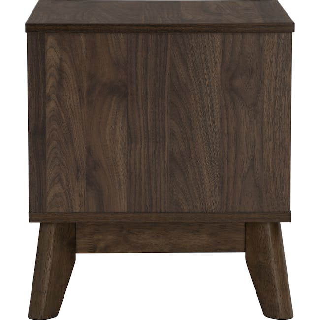 Arthur King Divan Bed in Urban Grey with 2 Herschel Bedside Table in Walnut - 15 - Dark wood side table, rich wood grain