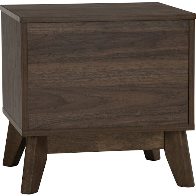 Arthur King Divan Bed in Urban Grey with 2 Herschel Bedside Table in Walnut - 16 - Dark wood side table, rectangular design
