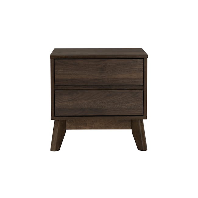Arthur King Divan Bed in Urban Grey with 2 Herschel Bedside Table in Walnut - 10 - Dark wood side table, minimalist design