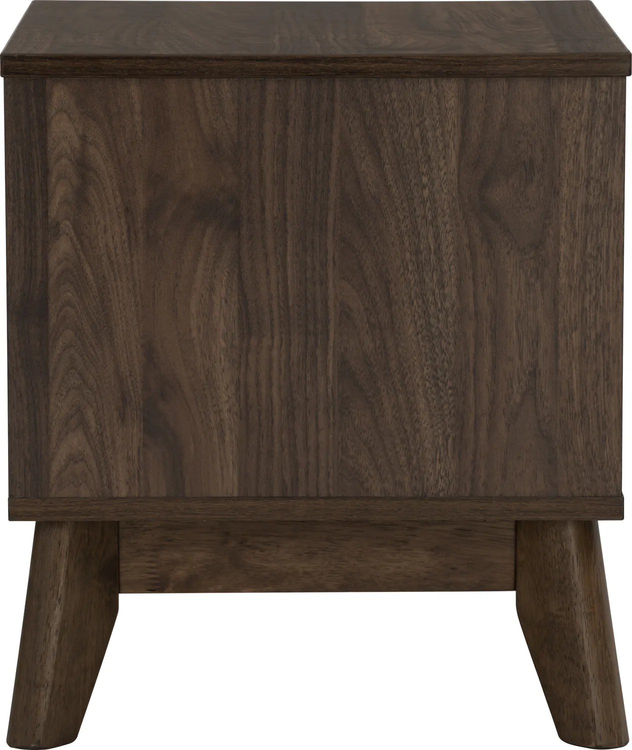 Arthur Queen Divan Bed in Urban Grey with 2 Herschel Bedside Table in Walnut - 15 - Dark wood side table, rich wood grain
