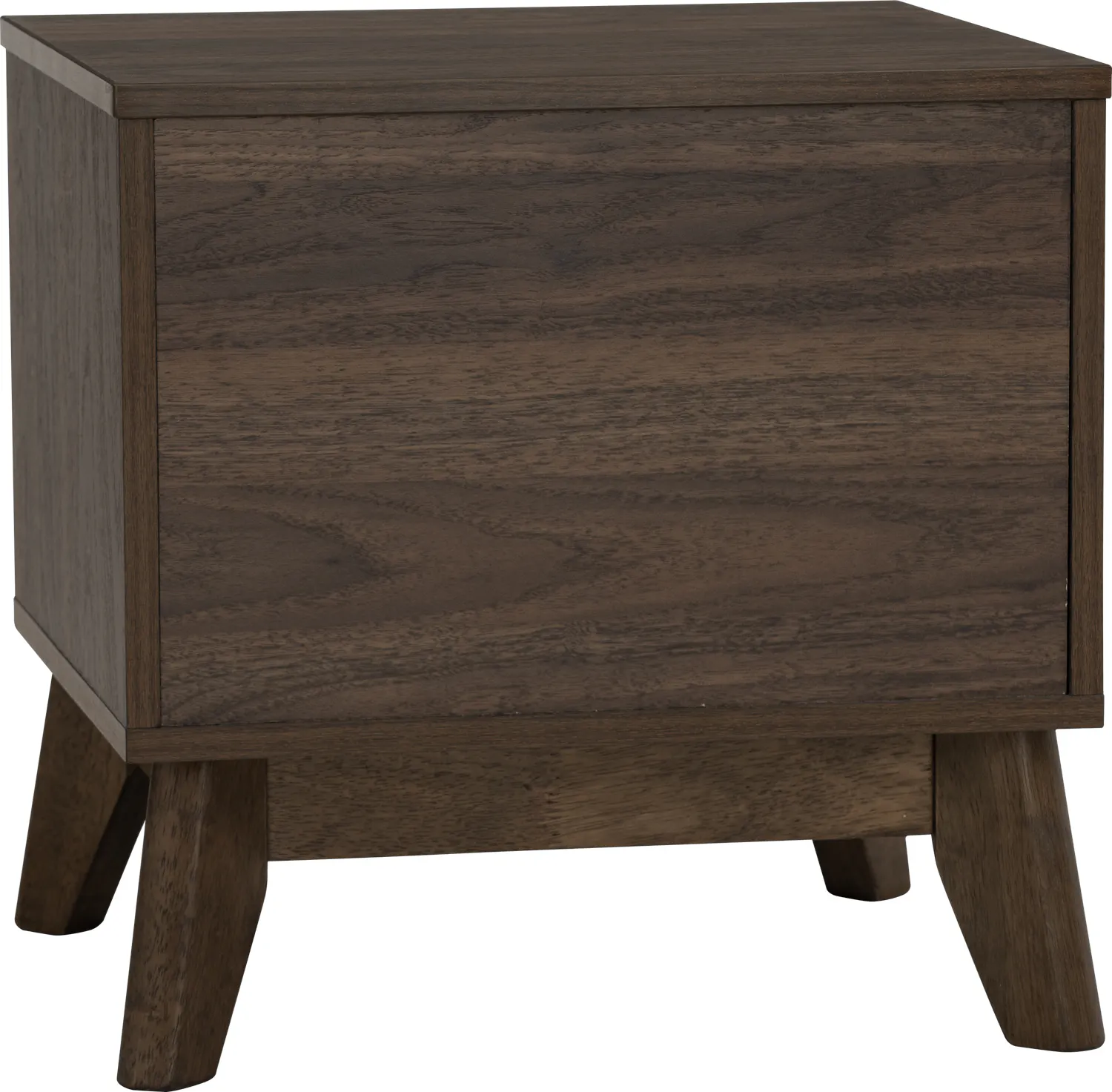 Arthur Queen Divan Bed in Urban Grey with 2 Herschel Bedside Table in Walnut - 16 - Dark wood side table, rectangular