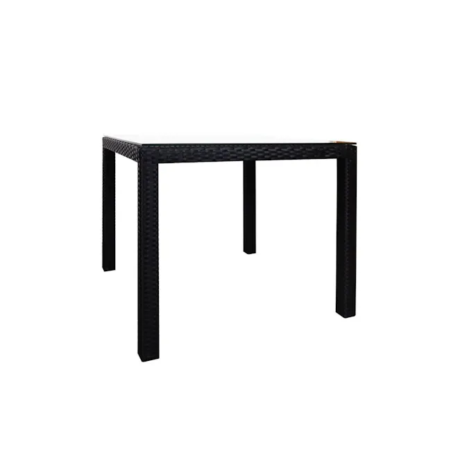 Monde 2 Chair Outdoor Dining Set - White Cushion - 6 - Black, modern, minimalist, sleek, contemporary, stylish, elegant