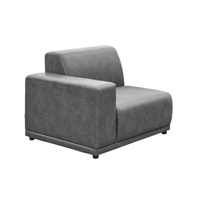 Milan 3 Seater Corner Sofa - Lead Grey (Faux Leather) - 11
