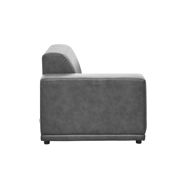 Milan 3 Seater Sofa - Lead Grey (Faux Leather) - 8