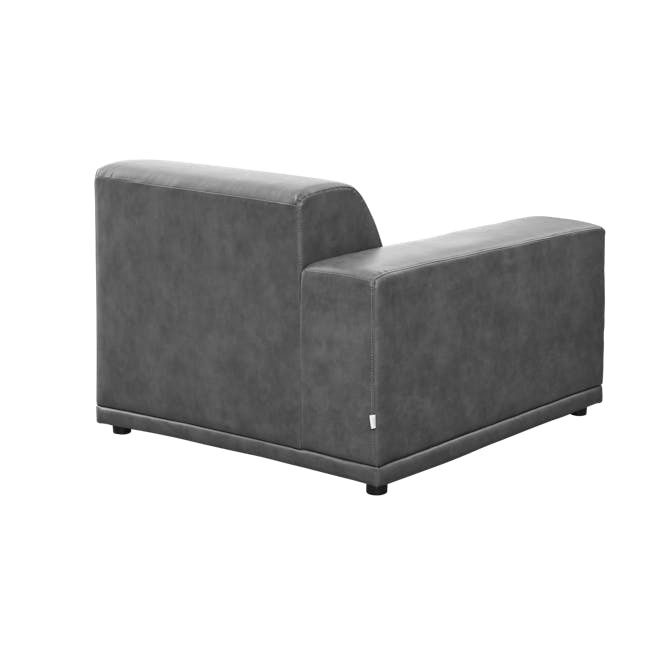 Milan 3 Seater Sofa - Lead Grey (Faux Leather) - 9