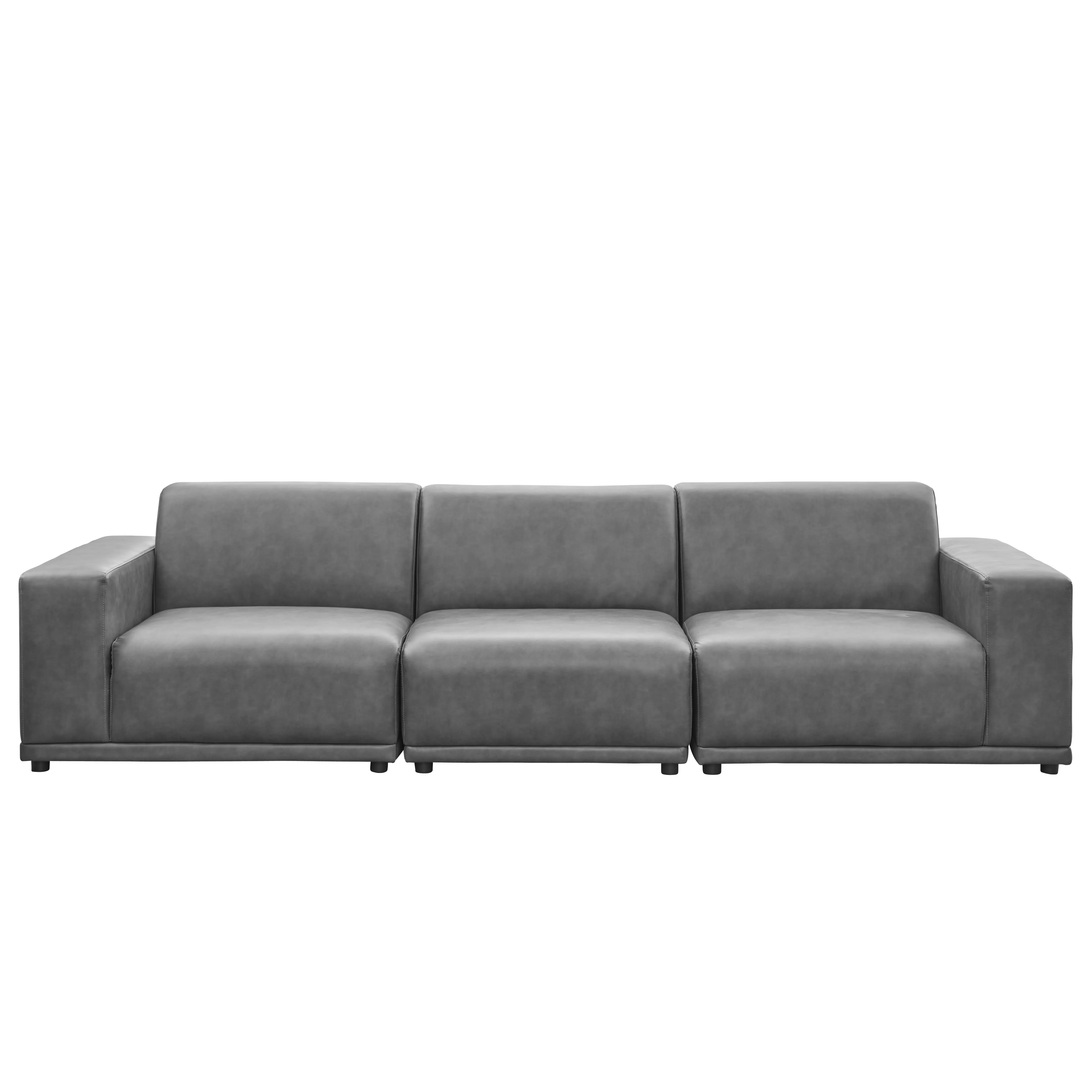 Milan Left Arm Unit - Lead Grey (Faux Leather) - 10