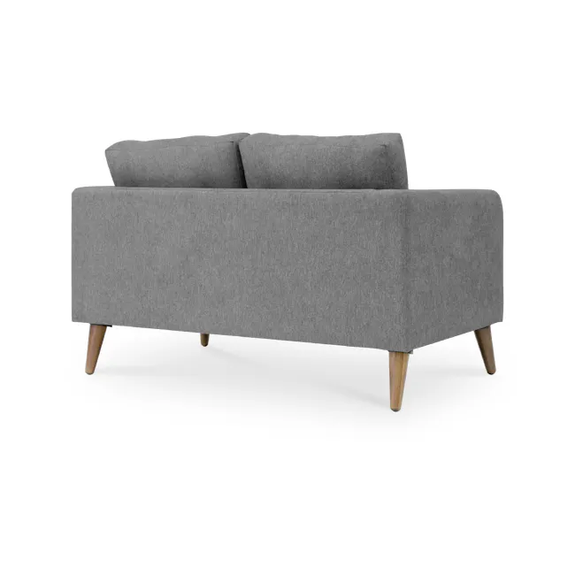 Bennett 3 Seater Sofa with Bennett 2 Seater Sofa - Gray Owl - 9 - Grey upholstered sofa with wooden legs, minimalist design