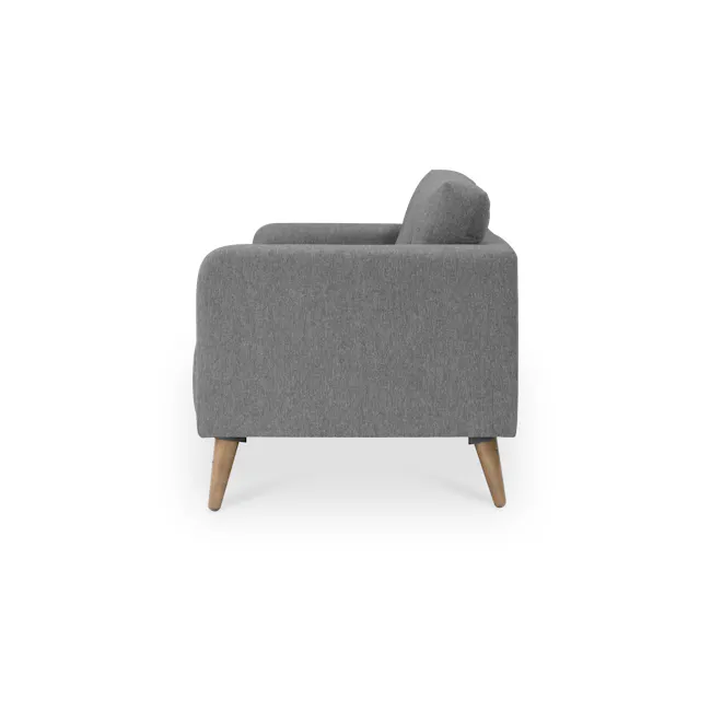 Bennett 3 Seater Sofa with Bennett 2 Seater Sofa - Gray Owl - 10 - Grey upholstered armchair, minimalist design, modern