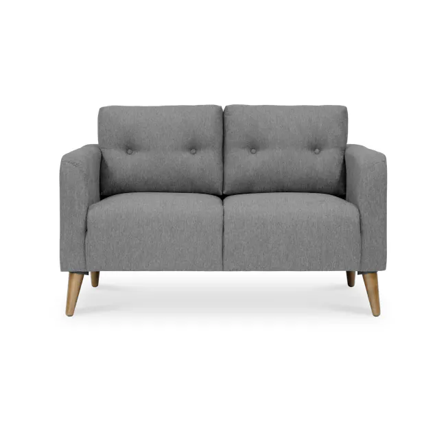 Bennett 3 Seater Sofa with Bennett 2 Seater Sofa - Gray Owl - 7 - Grey upholstered sofa, wooden legs, modern design