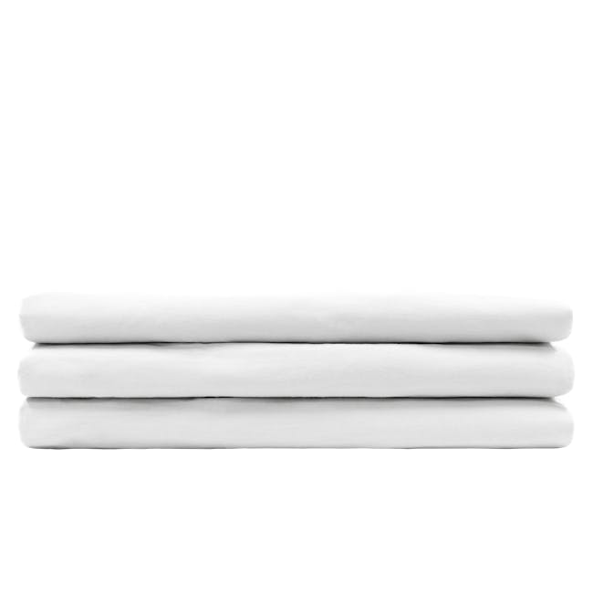 Aurora Fitted Bed Sheet - White (4 Sizes) - 0