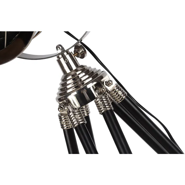 Royal Master Sealight Floor Lamp - Chrome - 4 - Intricate metallic coil design, Black braided cables, Silver-plated