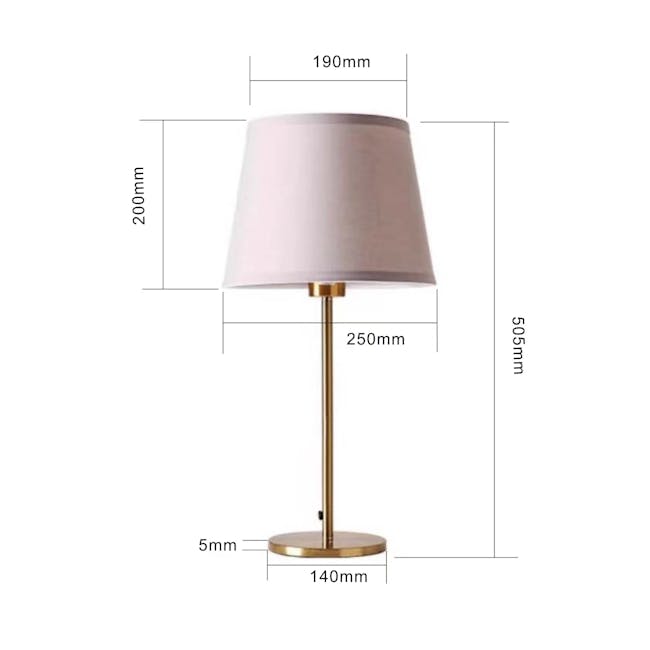 Billie Table Lamp - Light Grey - 5