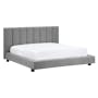 Elliot King Bed in Gray Owl with 2 Lewis Bedside Tables in Grey, Oak - 3