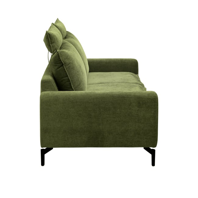 Adonis 3 Seater Sofa - Army Green (Removable Headrest, Down Feathers) - 7