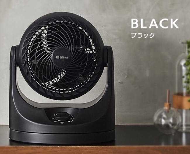 IRIS Ohyama Macaron Horizontal Swing Type Compact Circulator Fan - Black (2 Sizes) - 1