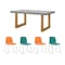 Titus Concrete Dining Table 1.8m with 4 Bianca Dining Chair in Tangerine and Emerald - 0