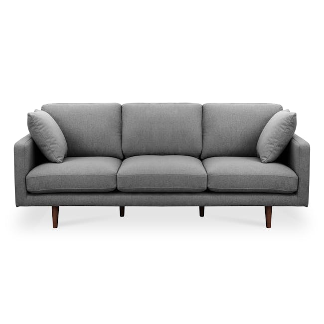 Declan 3 Seater Sofa - Walnut, Storm Grey - 0