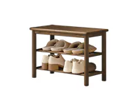 Azumi Shoe Rack Bench 0.6m - Walnut