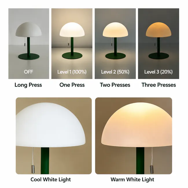 Dome LED Table Lamp - White - 7