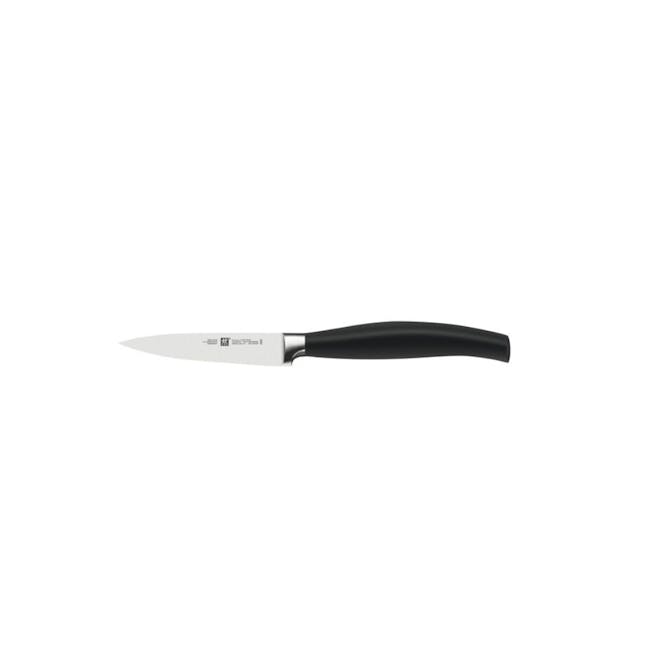 Zwilling 5Star 6pc Knife Block Set - Paring, Chef, Santoku with hollow edge, Sharpening Steel, Multi-purpose Shear & Wooden Block - 1