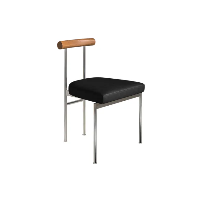 Vincent Chair - Walnut, Black (Faux Leather) - 17