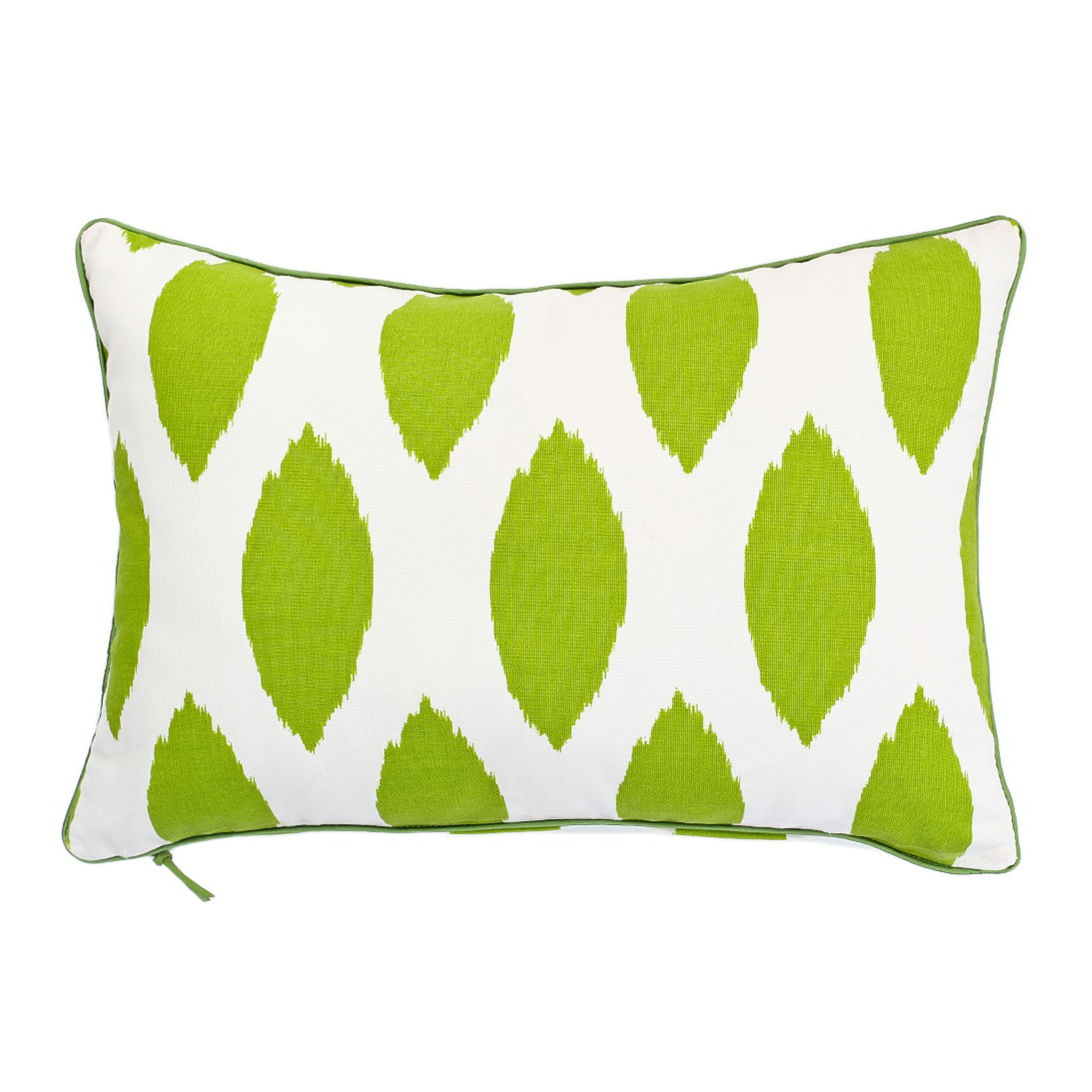 Ikat Rectangle Cushion Green, Krftd HipVan