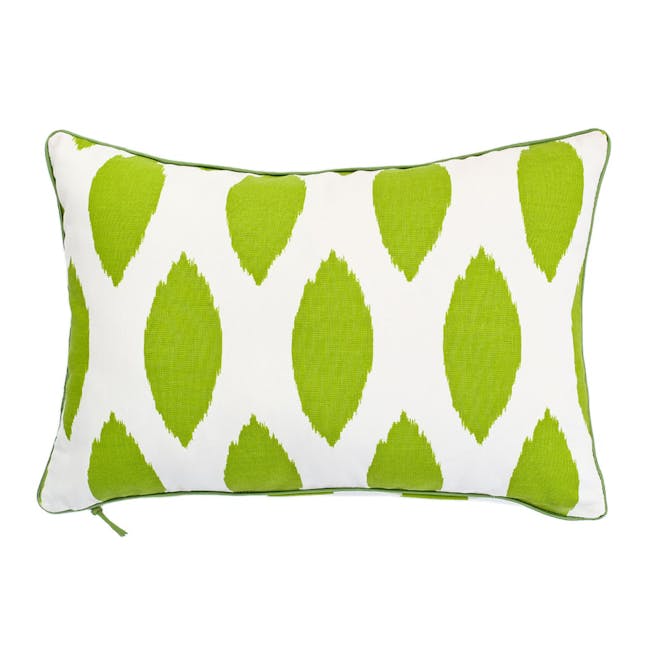 Ikat Rectangle Cushion - Green - 0