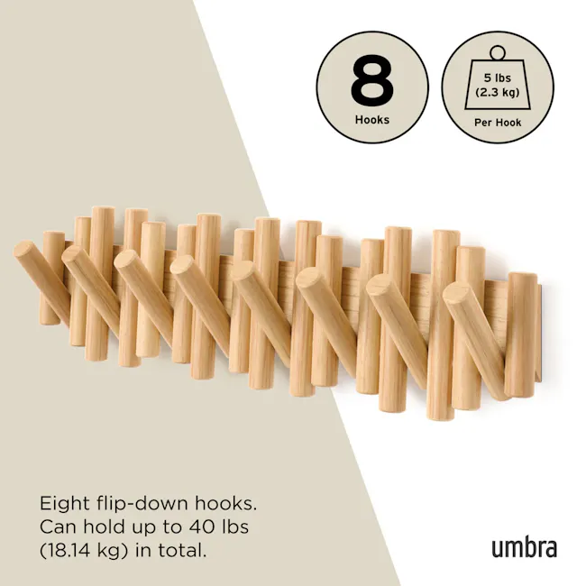 Picket 8 Wall Hook - Natural - 3