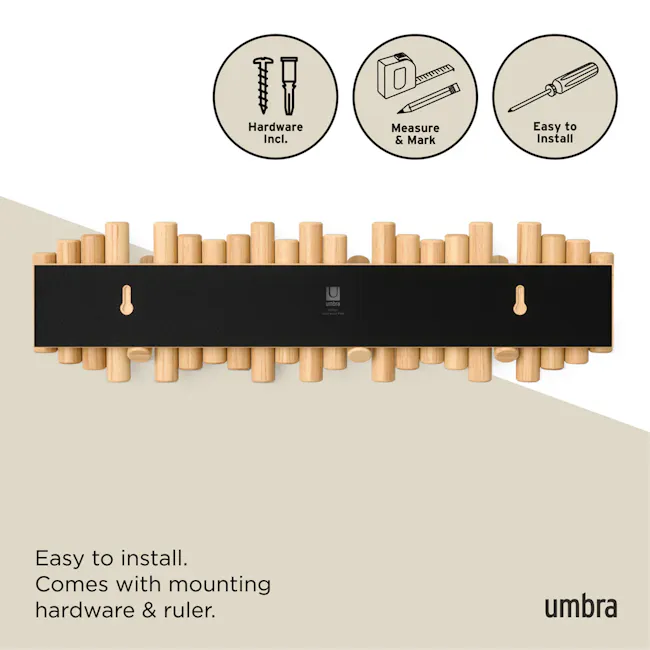 Picket 8 Wall Hook - Natural - 5
