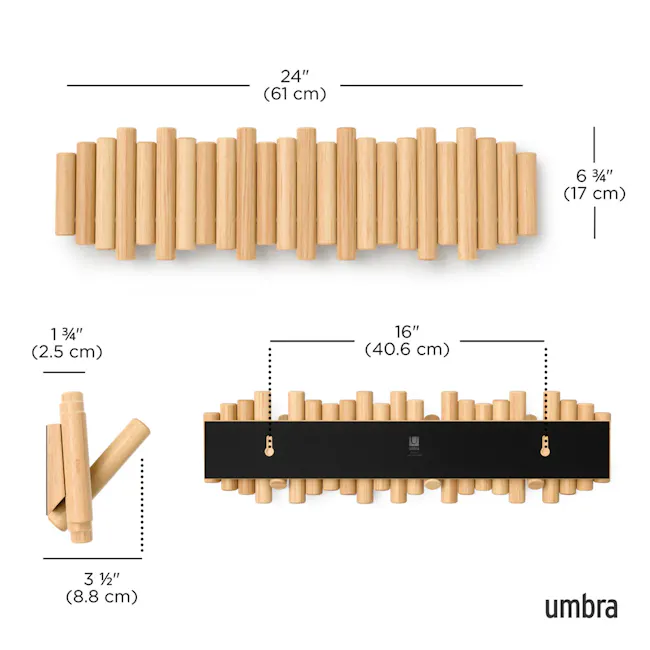 Picket 8 Wall Hook - Natural - 6