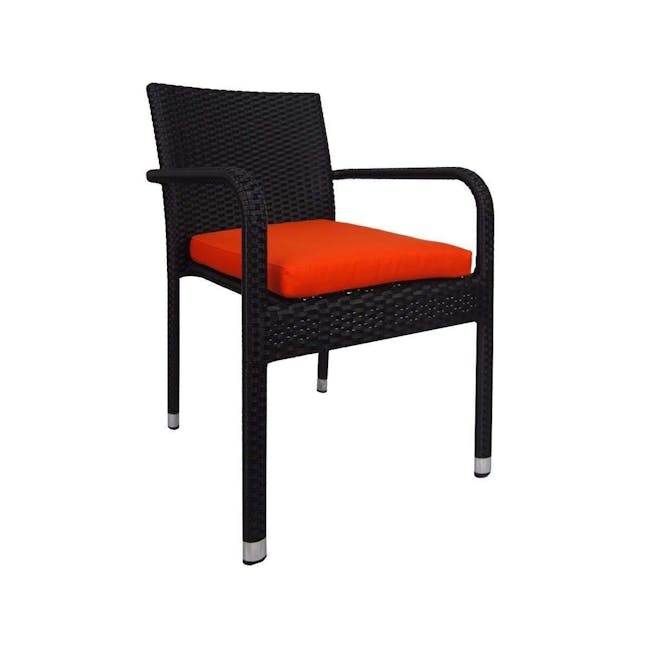 Geneva Outdoor Dining Set with 8 Chair - Orange Cushion - 1