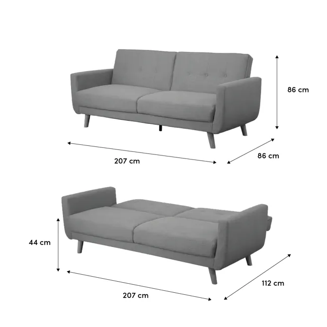 (As-is) Maverick 3 Seater Sofa Bed - Oak, Beige (Eco Clean Fabric) - 17