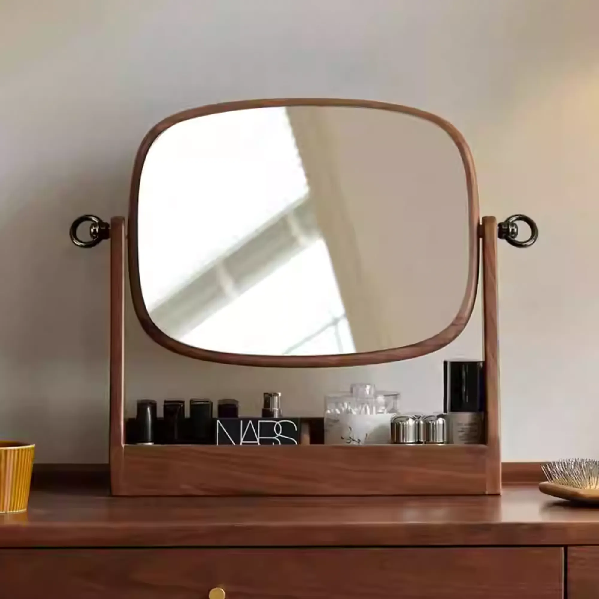 Lisa Vanity Mirror (2 Sizes) - Walnut - 9