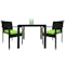 Palm Outdoor Dining Couple Set - Green Cushions