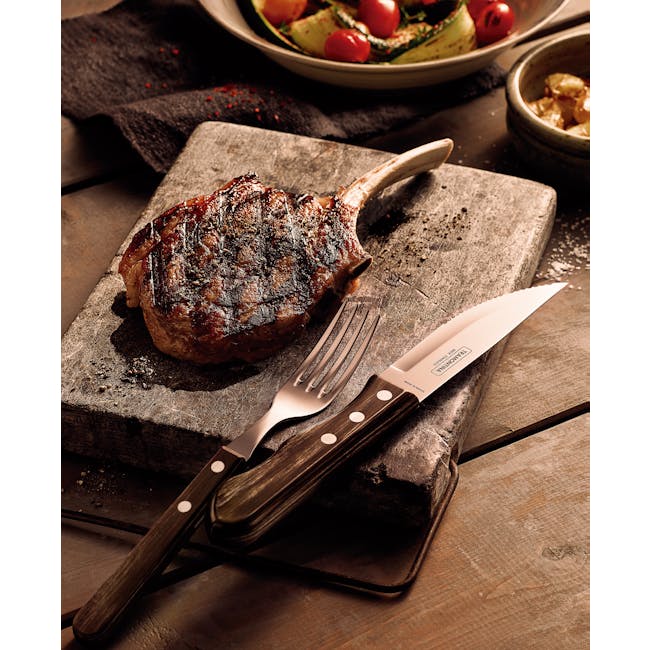 Tramontina 4pc Steak Cutlery Set - Brown - 2