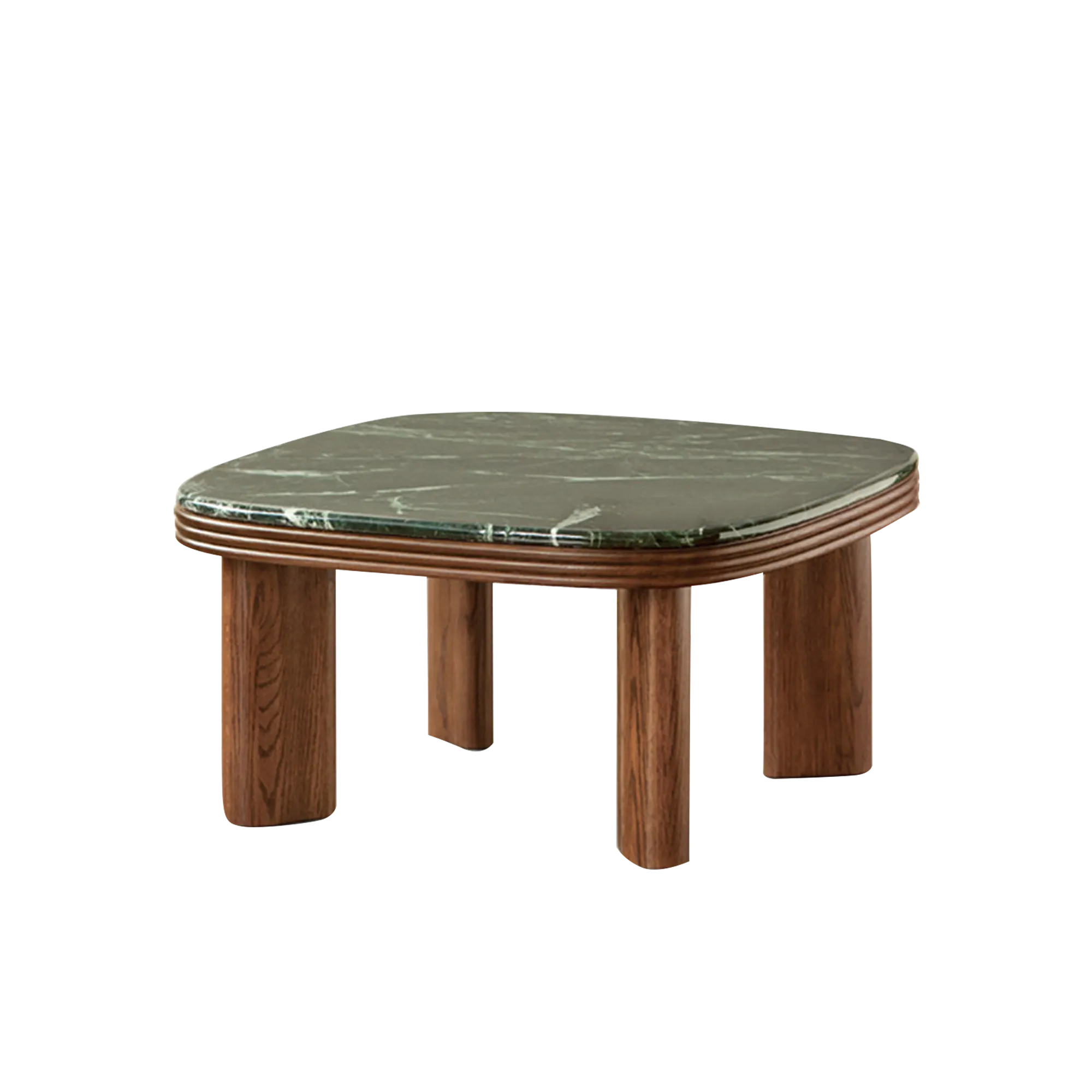 Reign Round Coffee Table 0.7m - Walnut, Jade (Marble)