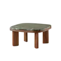Reign Round Coffee Table 0.7m - Walnut, Jade (Marble)