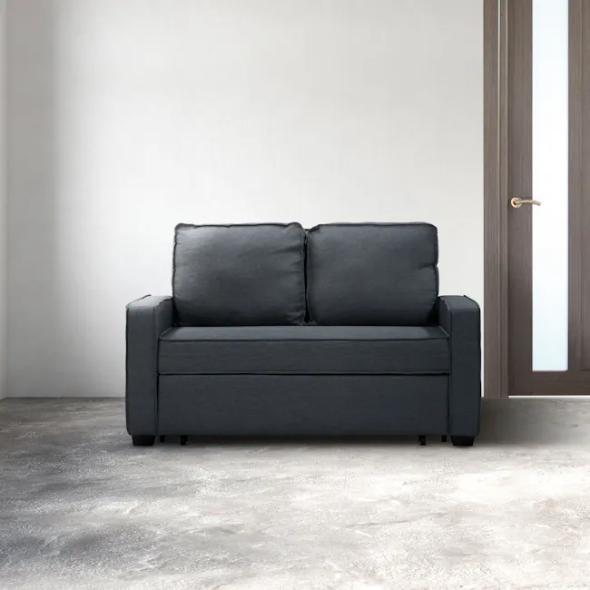 Arturo 2 Seater Sofa Bed - Anthracite - 4 - Grey sofa, minimalist design, modern decor, sleek upholstery, comfortable