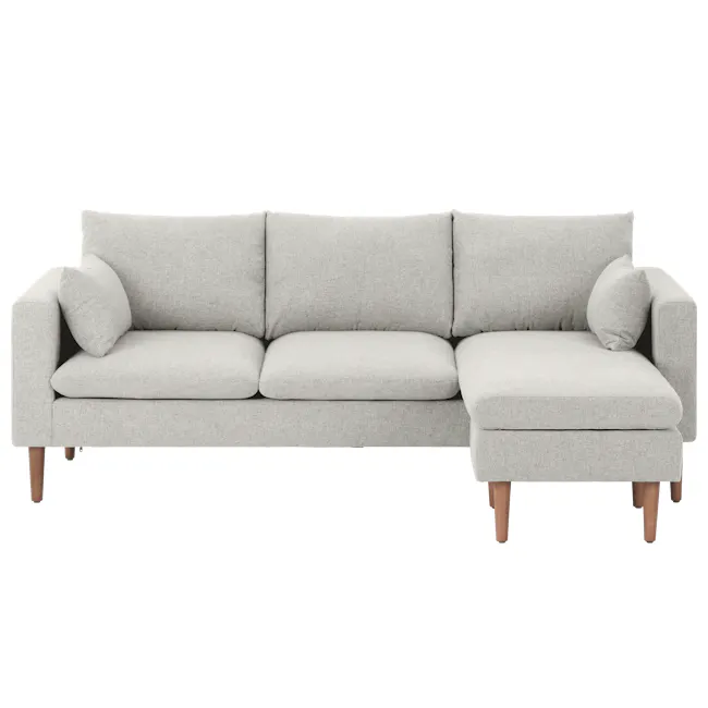 Fabric Swatch - Ivory - 2 - Light gray sofa, minimalist design, modern decor, comfortable seating, cozy living room, elegant