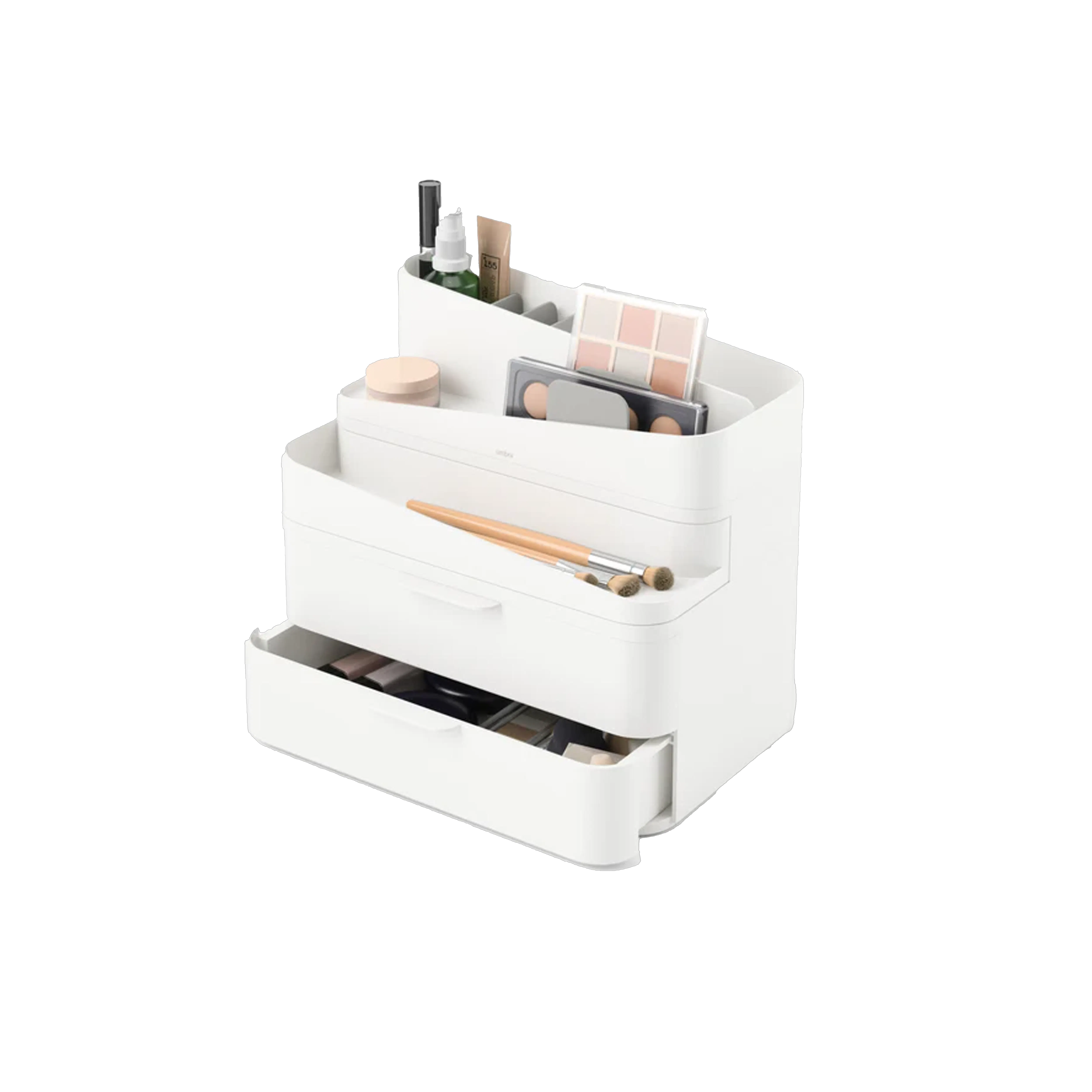 Glam Large Cosmetic Organiser - White, Grey
