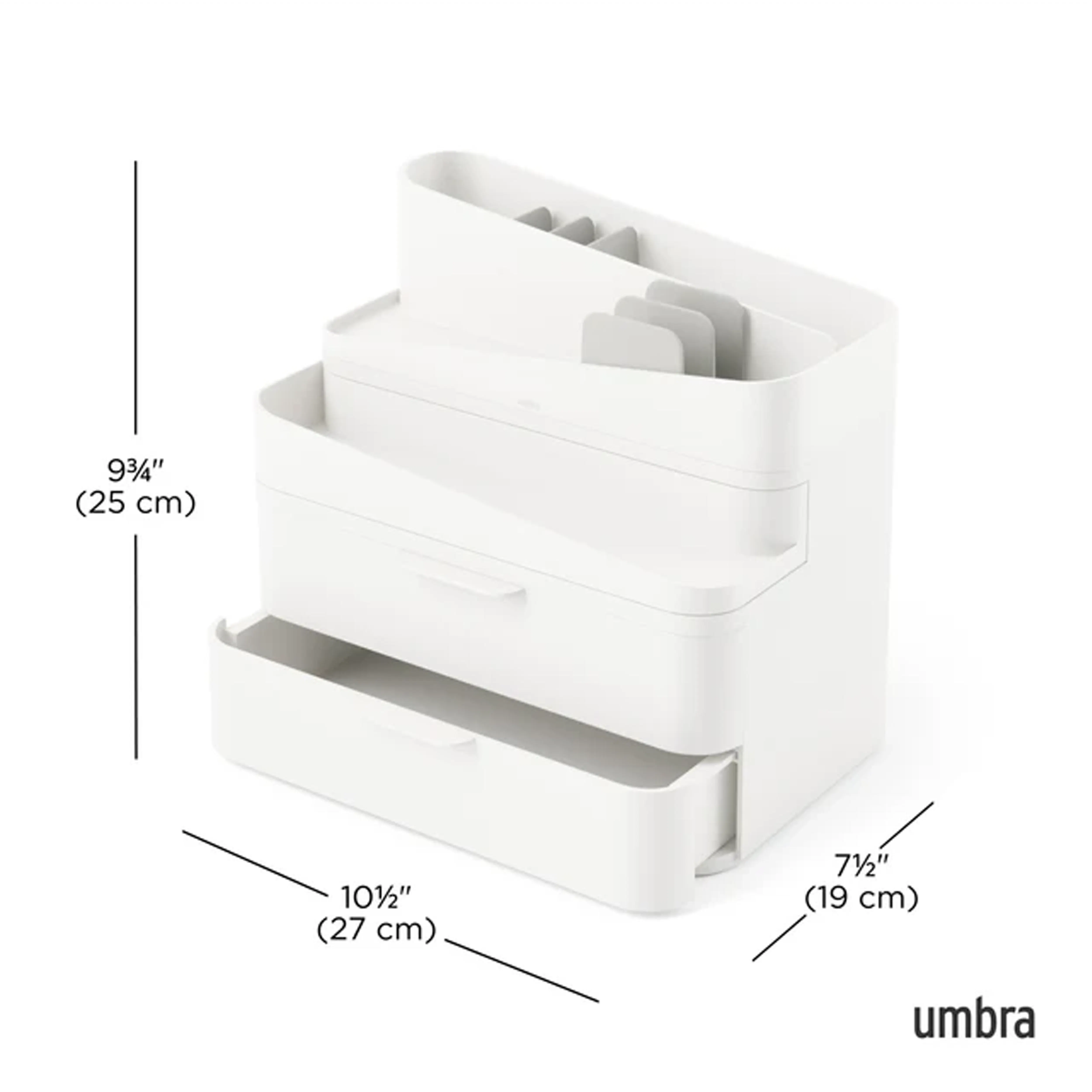 Glam Large Cosmetic Organiser - White, Grey - 9