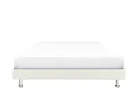 ESSENTIALS Queen Divan Bed - White (Faux Leather)
