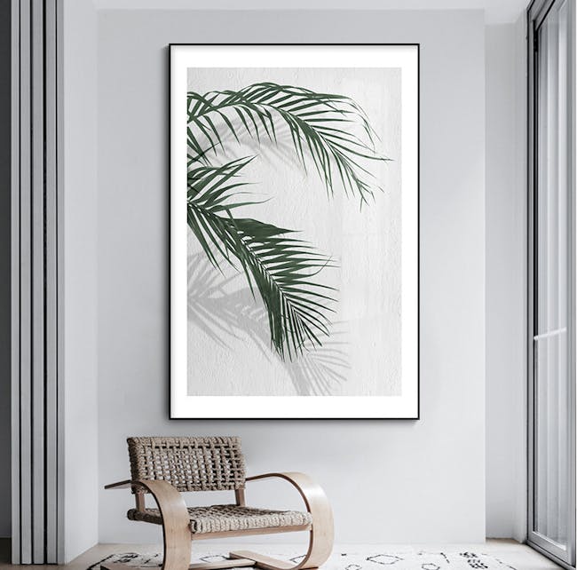 Palm Tree Canvas Print with Black Frame 30cm x 40cm - II - 4